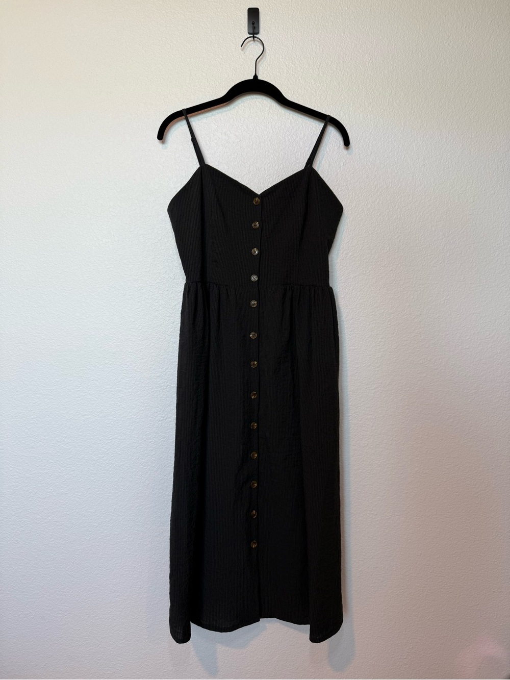 H&M Spaghetti Strap Midi Dress with Button Details